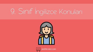 9. Sınıf İngilizce Konuları